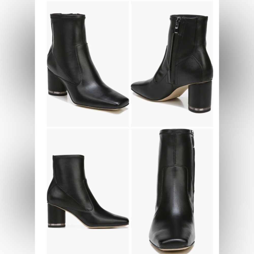 Franco Sarto Pisa Sleek Black Ankle Boots